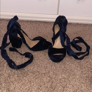 NWOT navy lace up heels